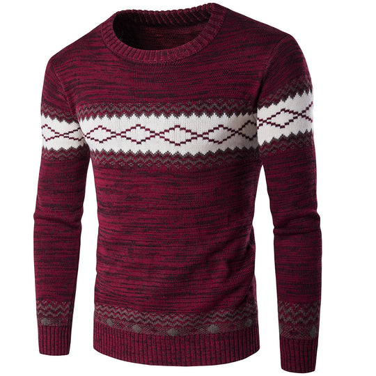 Herren modischer Strickpullover mit grafischem Muster EB