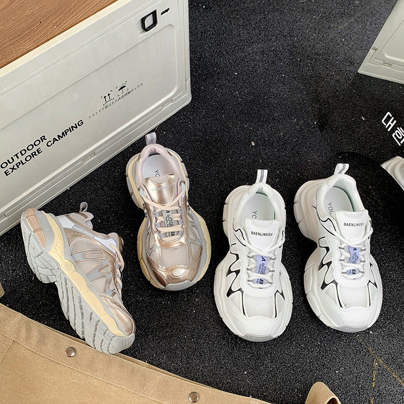 Damen sportliche Lauf Sneakers mit atmungsaktiver Mesh-Oberfläche und dämpfender Sohle EB