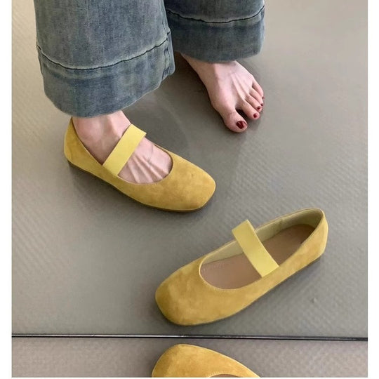 Damen Ballerinas mit komfortablem Riemen und weichem Obermaterial EB