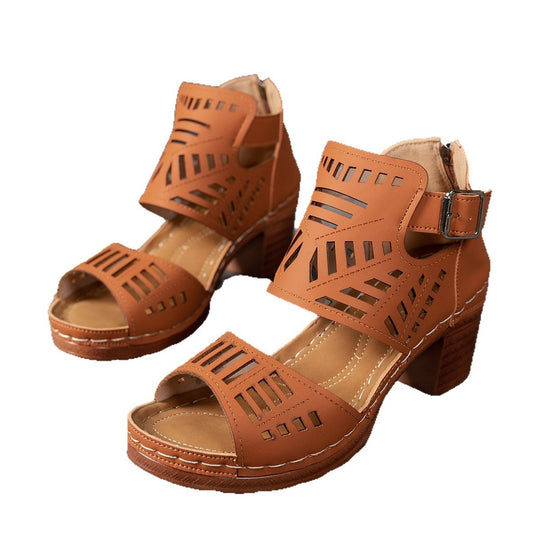 Damen Schnürsandalen im modischen Cut-Out-Design EB
