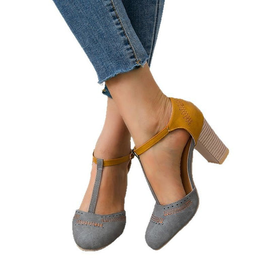 Damen elegante Slingback-Pumps mit dekorativen Perforationen EB