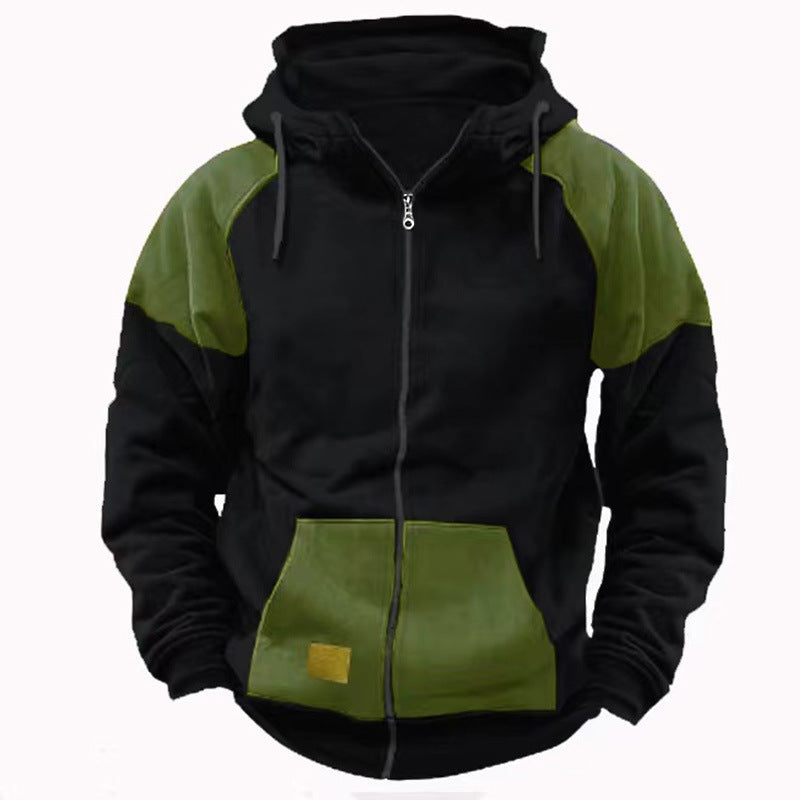 Herren sportliche Kapuzenjacke mit modischen Kontrastdetails EB