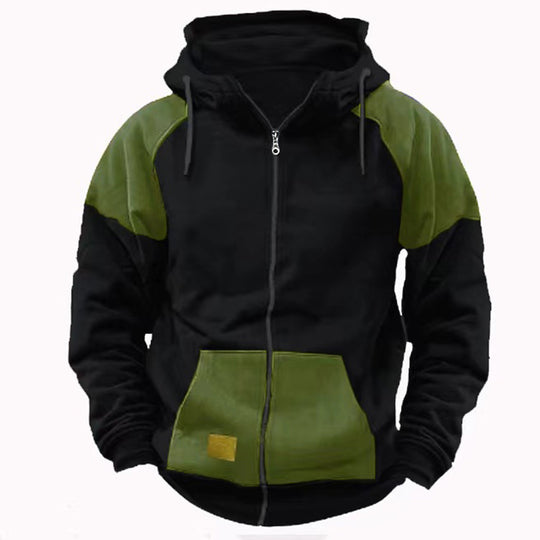Herren sportliche Kapuzenjacke mit modischen Kontrastdetails EB