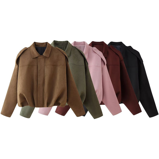 Damen Oversized Steppjacke mit Schulterpolstern EB