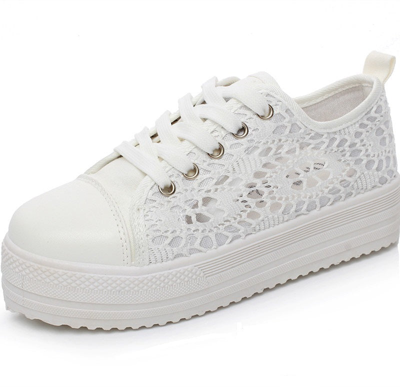 Damen Sneakers mit elegantem Spitzendesign und atmungsaktiver Spitzen-Oberfläche EB