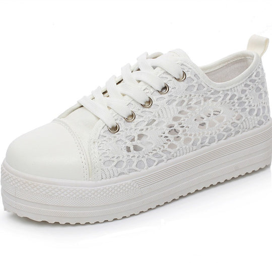 Damen Sneakers mit elegantem Spitzendesign und atmungsaktiver Spitzen-Oberfläche EB