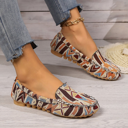 Damen Mokassins mit modernem Ethno-Design EB