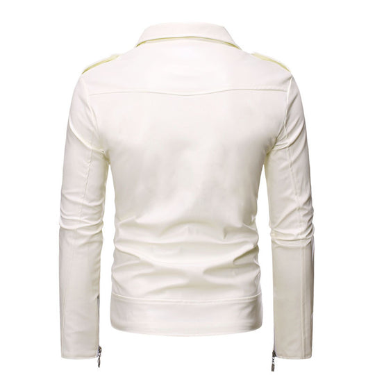 Herren stylische Bikerjacke aus hochwertigem Kunstleder EB