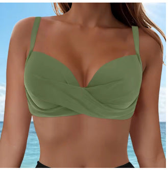 Damen Elegantes Bikinioberteil mit Wickeldesign EB