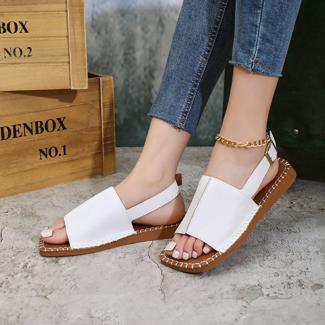 Damen Modische Riemensandalen mit eleganter Schnallenverzierung und gepolsterter Fußbettung EB