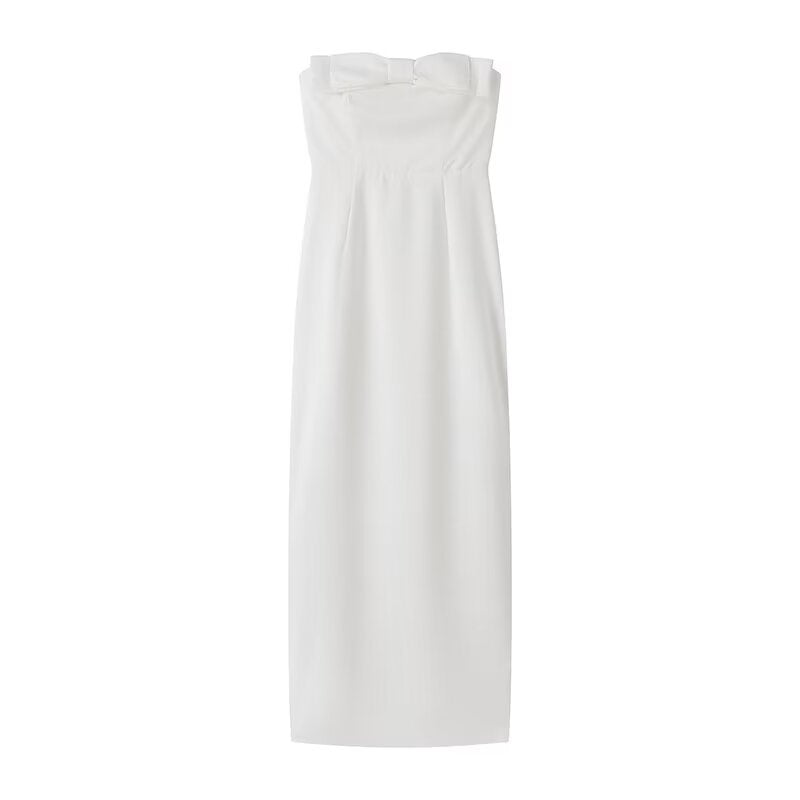Damen Trägerloses Maxi-Kleid mit elegantem Schleifendetail EB