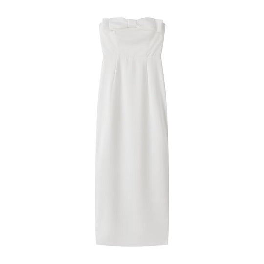Damen Trägerloses Maxi-Kleid mit elegantem Schleifendetail EB