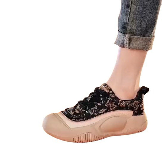 Damen Sneakers mit floralem Muster und rutschfester Sohle EB