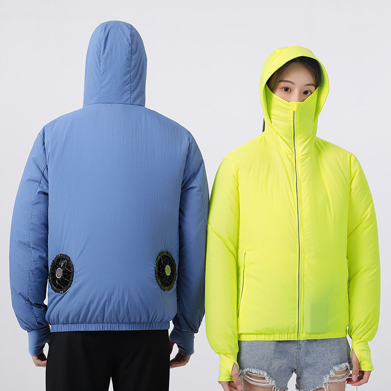 Damen nan leichte Kapuzenjacke mit elastischem Saum und Daumenlochärmeln EB