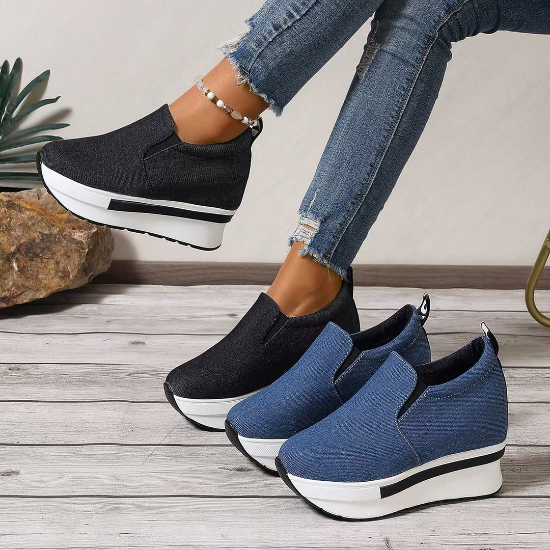 Damen Komfortable Slip-On Sneakers mit ergonomischem Fußbett und modischem Design EB