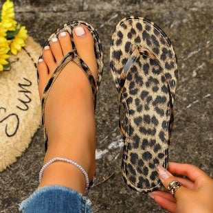 Damen stylische Zehentrenner-Sandalen mit glänzender Krokodilleder-Optik EB