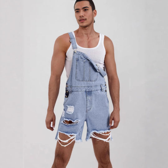 Herren Lässige Jeans-Latzhose EB