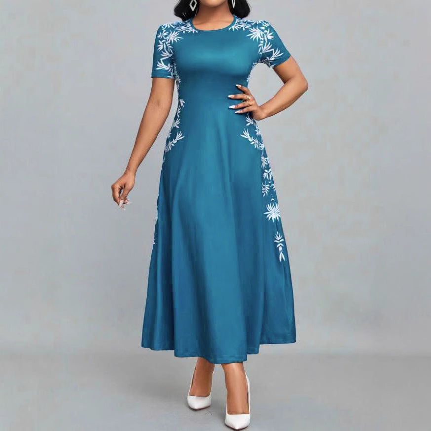 Damen Strandkleid mit floralem Design und fließendem Schnitt EB