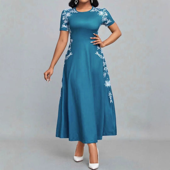 Damen Strandkleid mit floralem Design und fließendem Schnitt EB