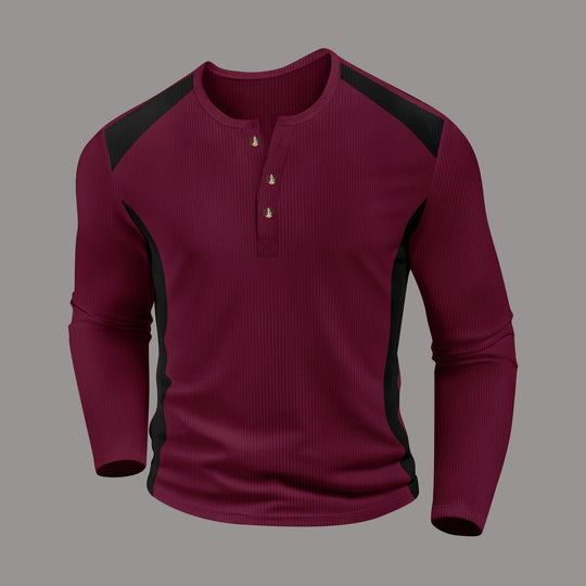 Herren Langarmhemd mit charismatischem Henley-Ausschnitt von EB