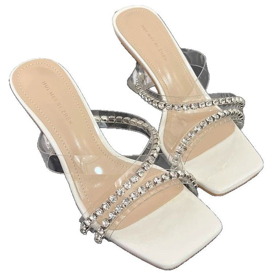 Damen transparente Sandalen mit Akzenten EB