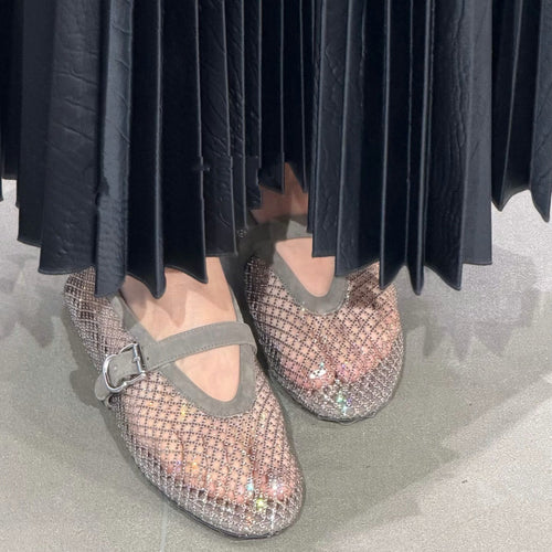 Damen Elegante und bequeme Ballerinas mit Glitzerdetails EB
