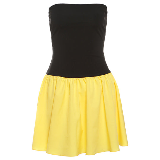 Damen Bandeau Minikleid mit voluminösem Rock EB