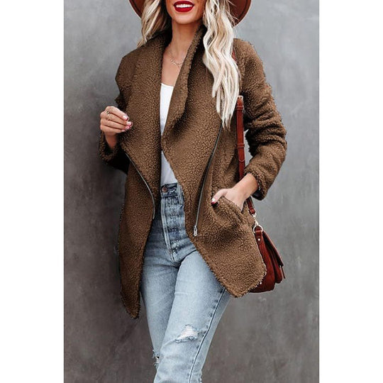 Damen kuschelige Teddyjacke EB