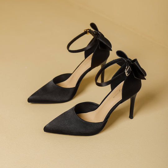 Damen schicke High Heels mit dekorativem Schleifenverschluss EB