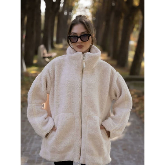 Damen Flauschige Teddyjacke EB
