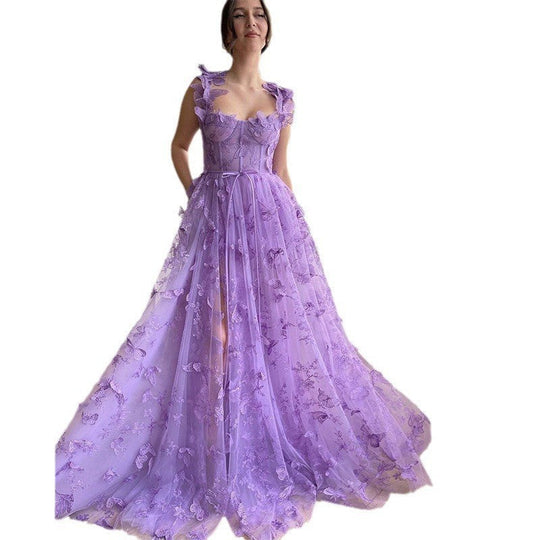 EB | Chic Schlitz Braut Party Strand Kleid