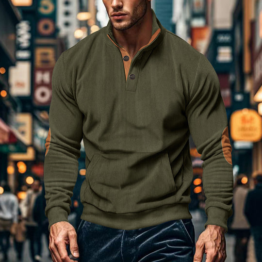 Herren stilvolles Langarm Kapuzenshirt mit modernem Strukturdesign und eleganten Akzenten EB