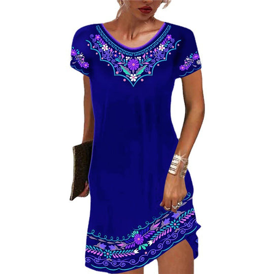 Damen Verspieltes Sommerkleid mit Blumenmuster EB