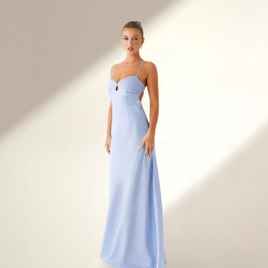 Damen Elegantes Maxikleid mit Cut-Out-Details und schmalen Trägern EB
