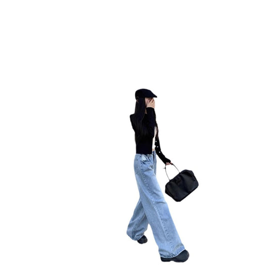 Damen weite Denim-Jeans im modischen Schnitt mit hohen Taschen EB