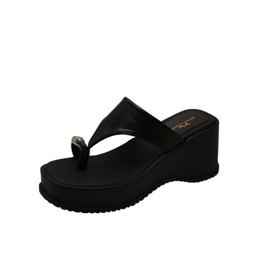Damen Wedge-Sandaletten mit dekorativem Riemen und komfortablem Fußbett EB