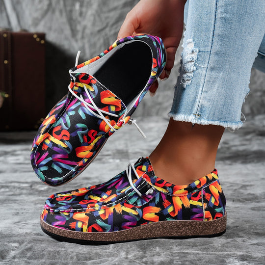 Damen Freizeitschuhe mit buntem Floral-Design EB