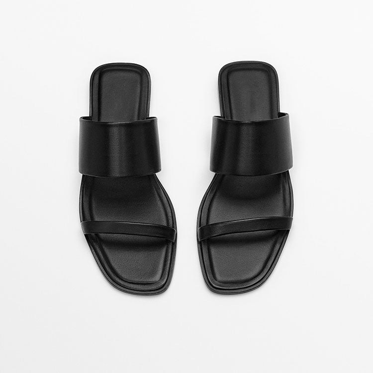 Damen elegante Riemensandalen mit breitem Obermaterial und geschmackvollem Design EB