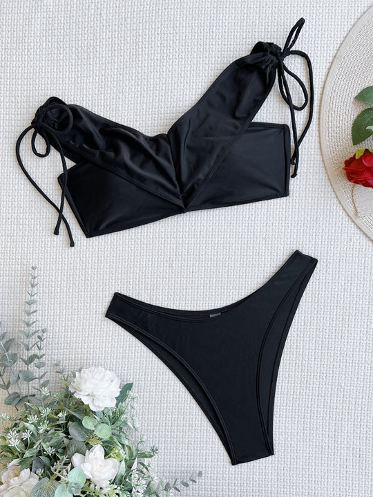 Damen Bandeau-Bikini mit verstellbaren Trägern und elegantem Twist-Design EB