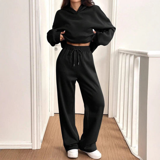 Damen Sweat-Set mit lässigem Schnitt und hohem Kragen EB