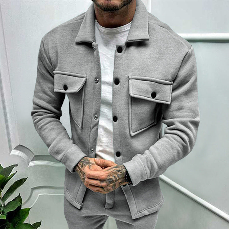 Herren lässige Overshirtjacke mit großen Brusttaschen und modernem Design EB