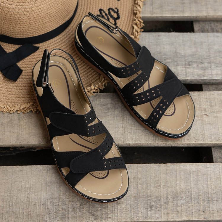 Damen Komfort-Sandalen mit ergonomischem Fußbett und eleganten Schnallen EB