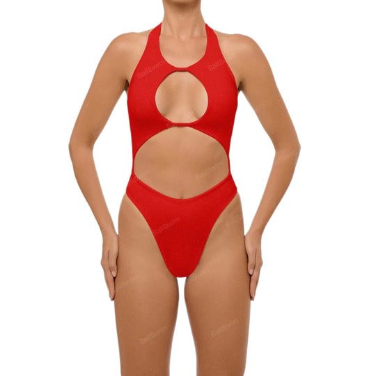 Damen Einteiler Badeanzug mit Cut-Out-Design EB