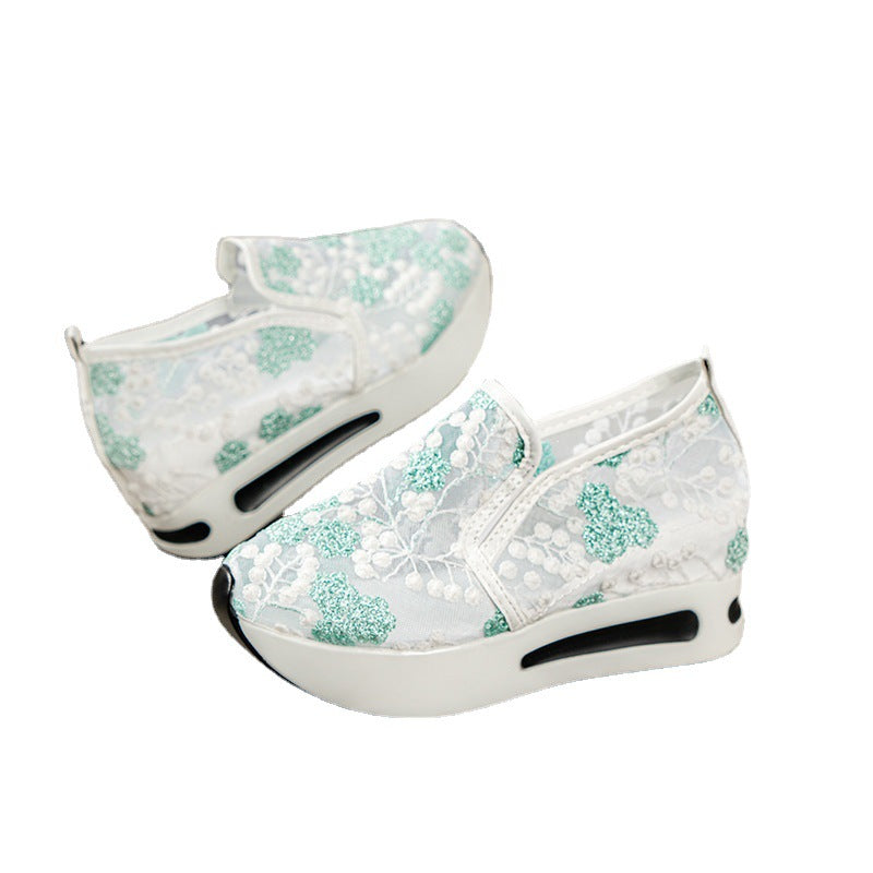 Damen trendige Slip-On Sneakers mit floralen Stickereien und rutschfester Sohle EB