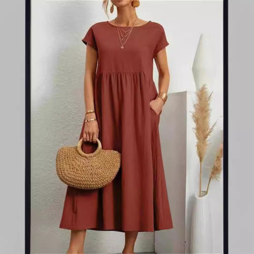 Damen Maxikleid aus leichtem, luftdurchlässigem Stoff EB