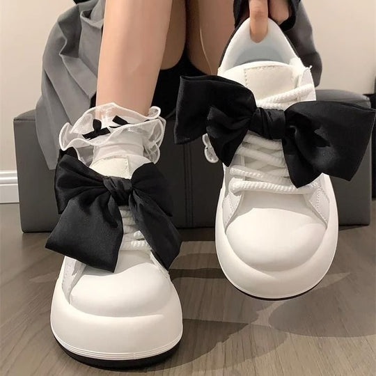Damen Sneakers mit modischem Schleifen-Design und Komfort-Sohle EB