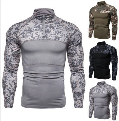 Herren Funktionales Langarmshirt im sportlichen Design mit Stehkragen und Reißverschluss EB