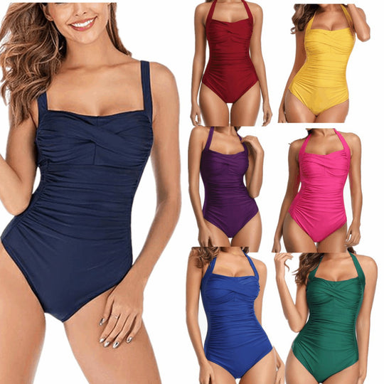 Damen Einteiler-Badeanzug mit eleganter Raffung EB