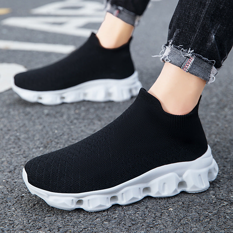 Damen Freizeit-Sneaker mit elastischem Strickoberteil und rutschfester Sohle EB