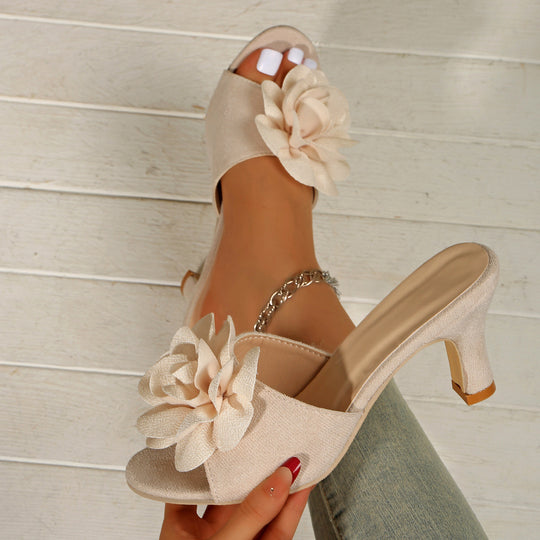 Damen Elegante und komfortable Abend-Sandaletten mit floralen Akzenten EB